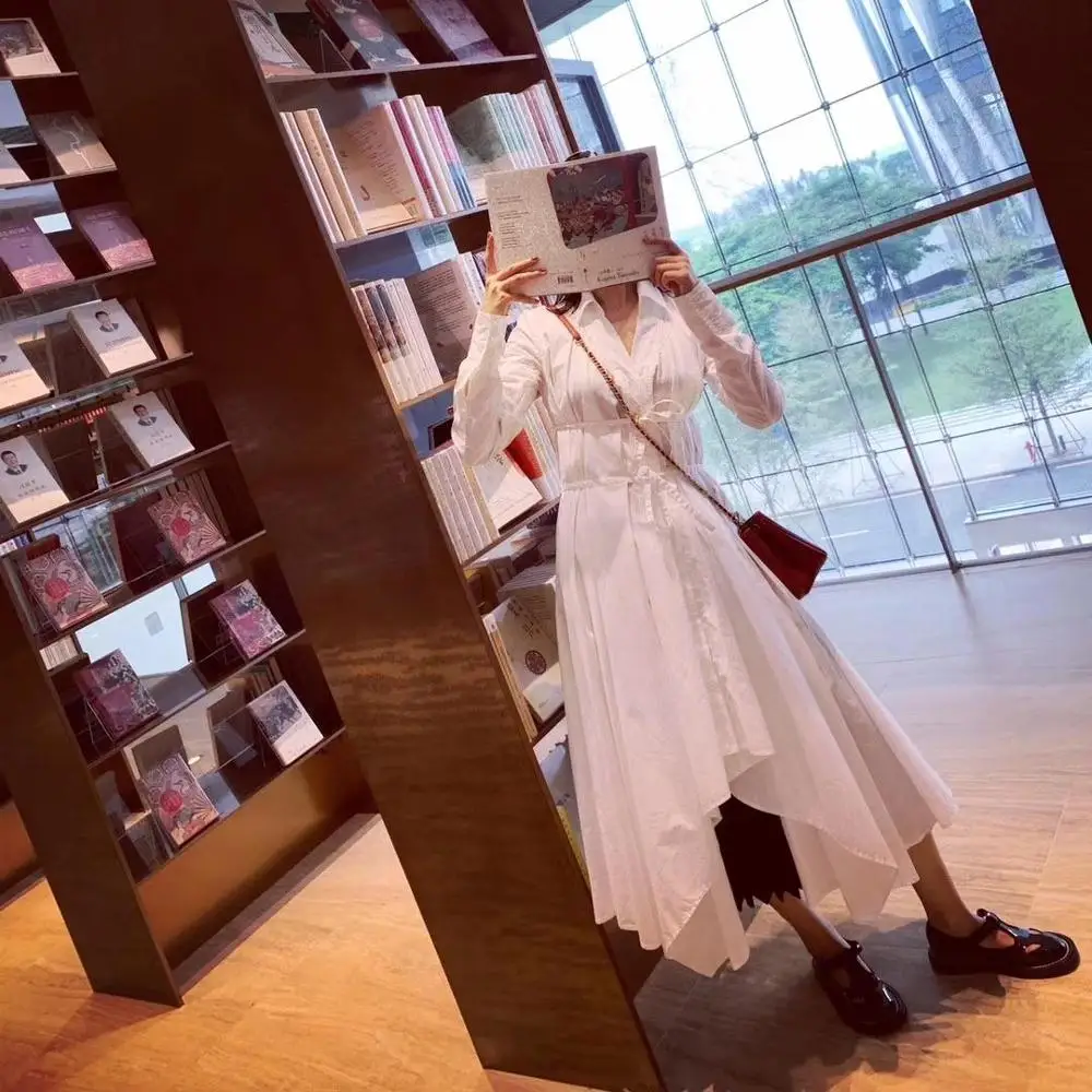 

2019 new women fashion slim shirt style dress female long sleeve casual dress gdnz 8.28