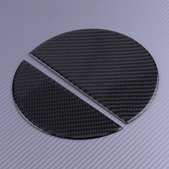 

DWCX 2Pcs Carbon Fiber Black Car Gas Oil Fuel Tank Cap Trim Cover Epoxy Fit For Ford Mustang 2015 2016 2017 2018 2019