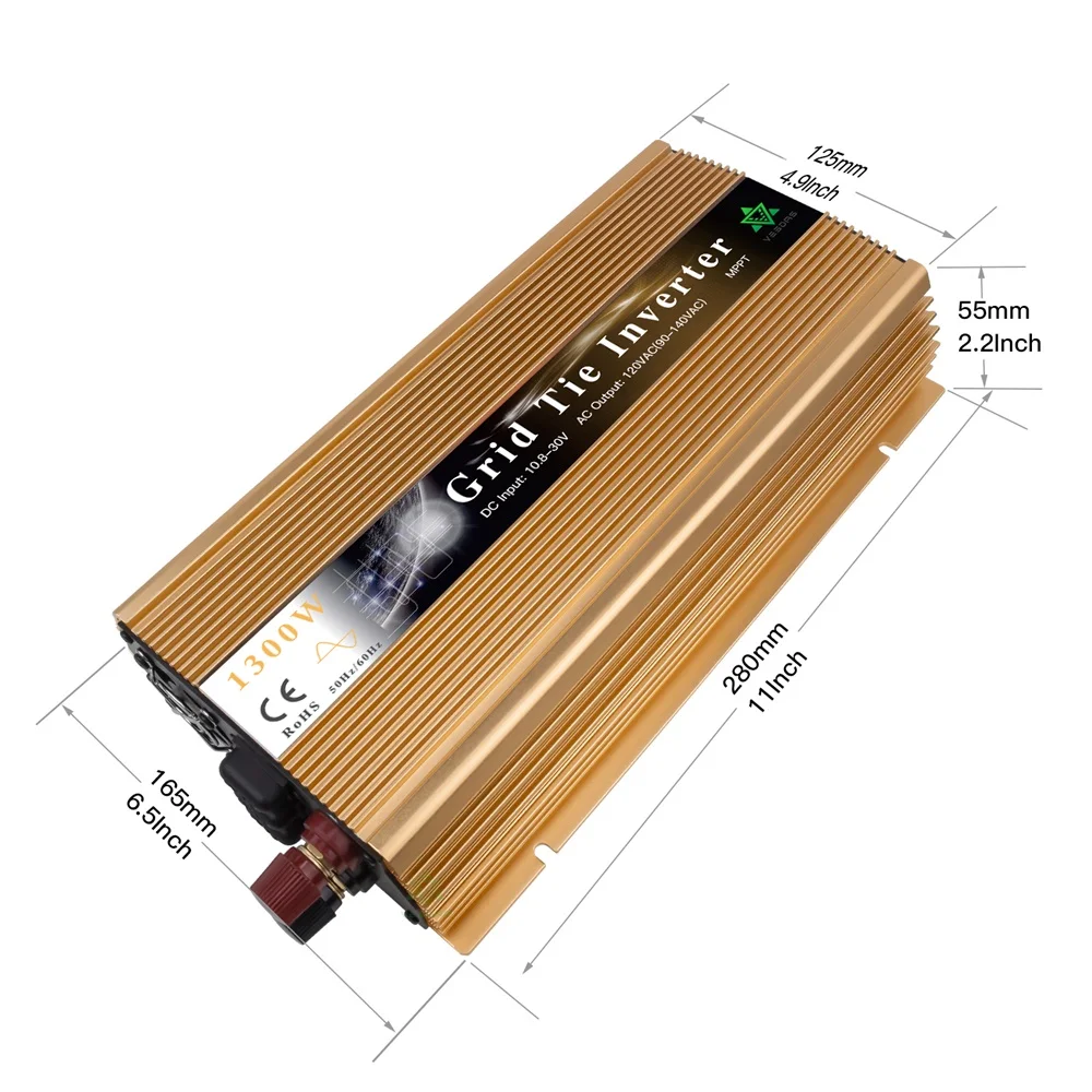1400W Inverter solare domestico MPPT 18V 24V 30V 36V su griglia convertitore Inverter 110V 220V AC per 36 60 72 celle pannello fotovoltaico - immagine 5