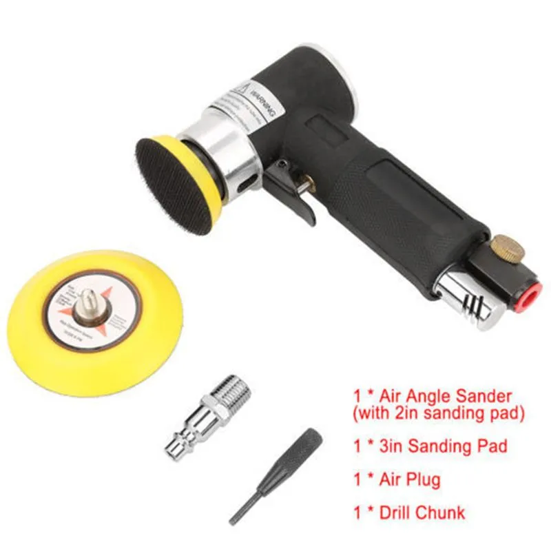 

Pneumatic Sander Tool Kit Mini Buffer Double Action Orbital Pneumatic Polishing Machine Low vibration PortableOne-hand Operation