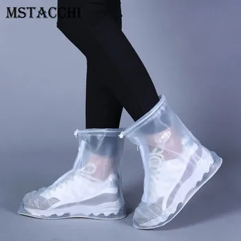

MStacchi Man Portable And Reusable Rainboots Child Adult Light Zipper Adjustable Elastic Waterproof Shoes Man Non-slip Rain Boot