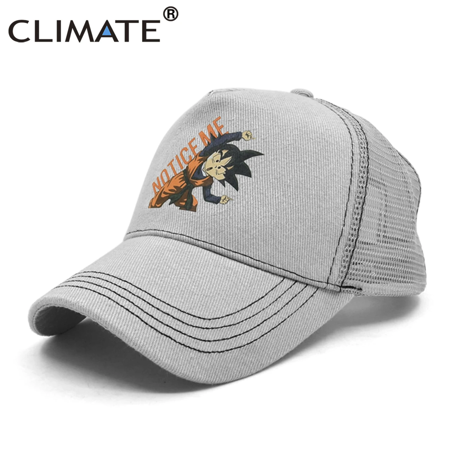 Климат Dragon Ball Trucker Кепка s забавная Милая Кепка GOKU Notice Me летняя крутая сетчатая Кепка Trucker s оранжевая Кепка для мужчин, женщин и детей