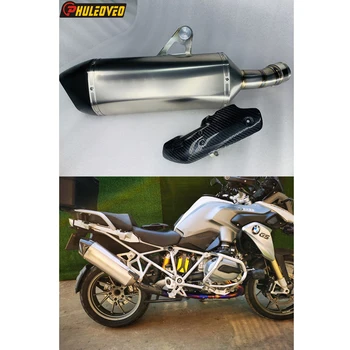 Titanium Alloy for BMW R1200GS 2013-2018 R1200GS ADV 2014-2018 Motorcycle Exhaust Muffler Escape Link Pipe with Carbon Cover