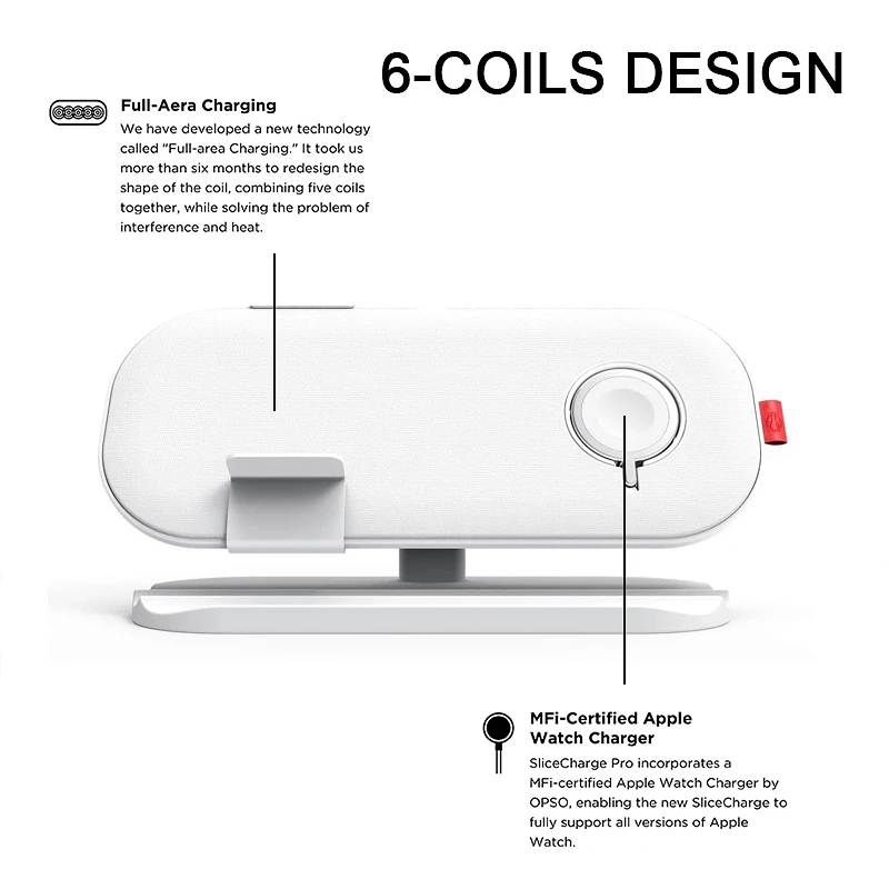 MFi Wireless Charger 30W Fast Charging 3 in 1 Pad for iPhone 11 Pro Apple Watch 2