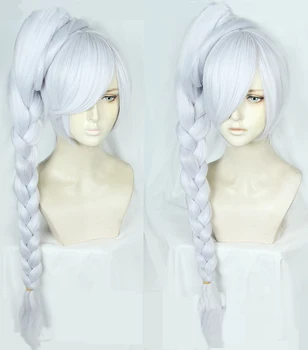 

RWBY Weiss Schnee Cosplay Wigs High-temperature Fiber Synthetic Hair White Long Hair With Braids + free wig cap