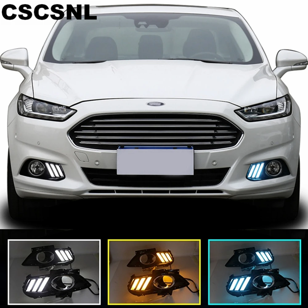 2 шт. для Ford Mondeo Fusion 2013 желтое реле сигнала поворота водонепроницаемый автомобильный DRL светодиодный светильник дневного света