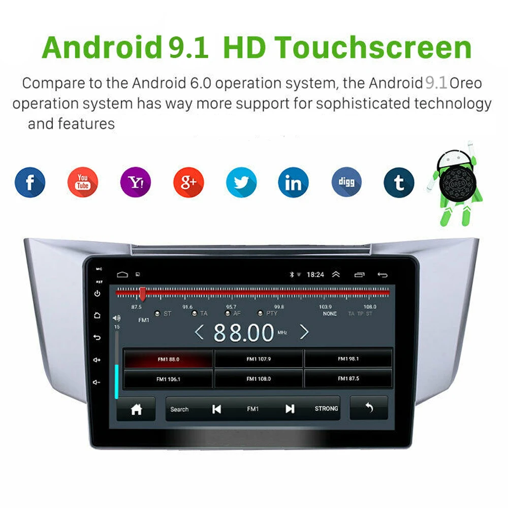 9 &quot2Din Android 1 автомобильный Радио мультимедийный плеер GPS навигация для Lexus RX300 RX330