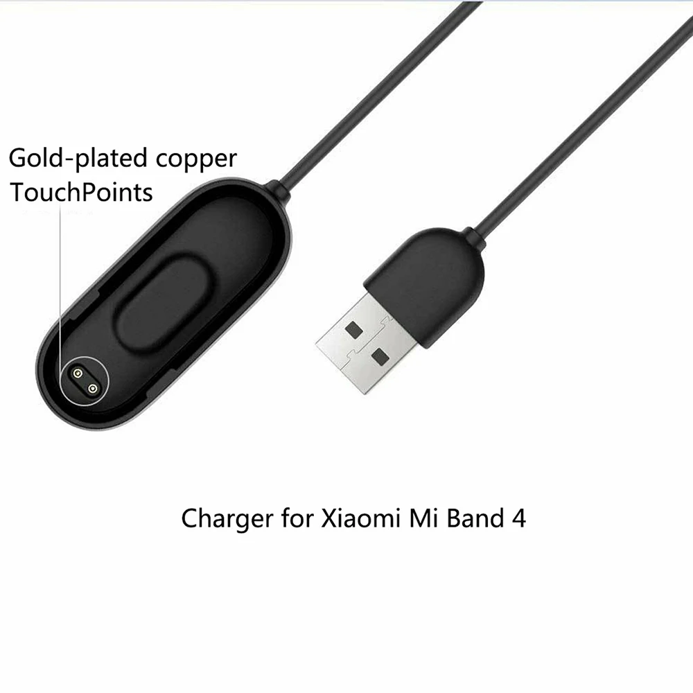 Черный USB зарядное устройство s для Xiaomi Mi4 Band 4 зарядное устройство смарт-браслет кабель для зарядки браслета для Xiaomi MiBand 4 зарядное устройство линия - Цвет: Черный