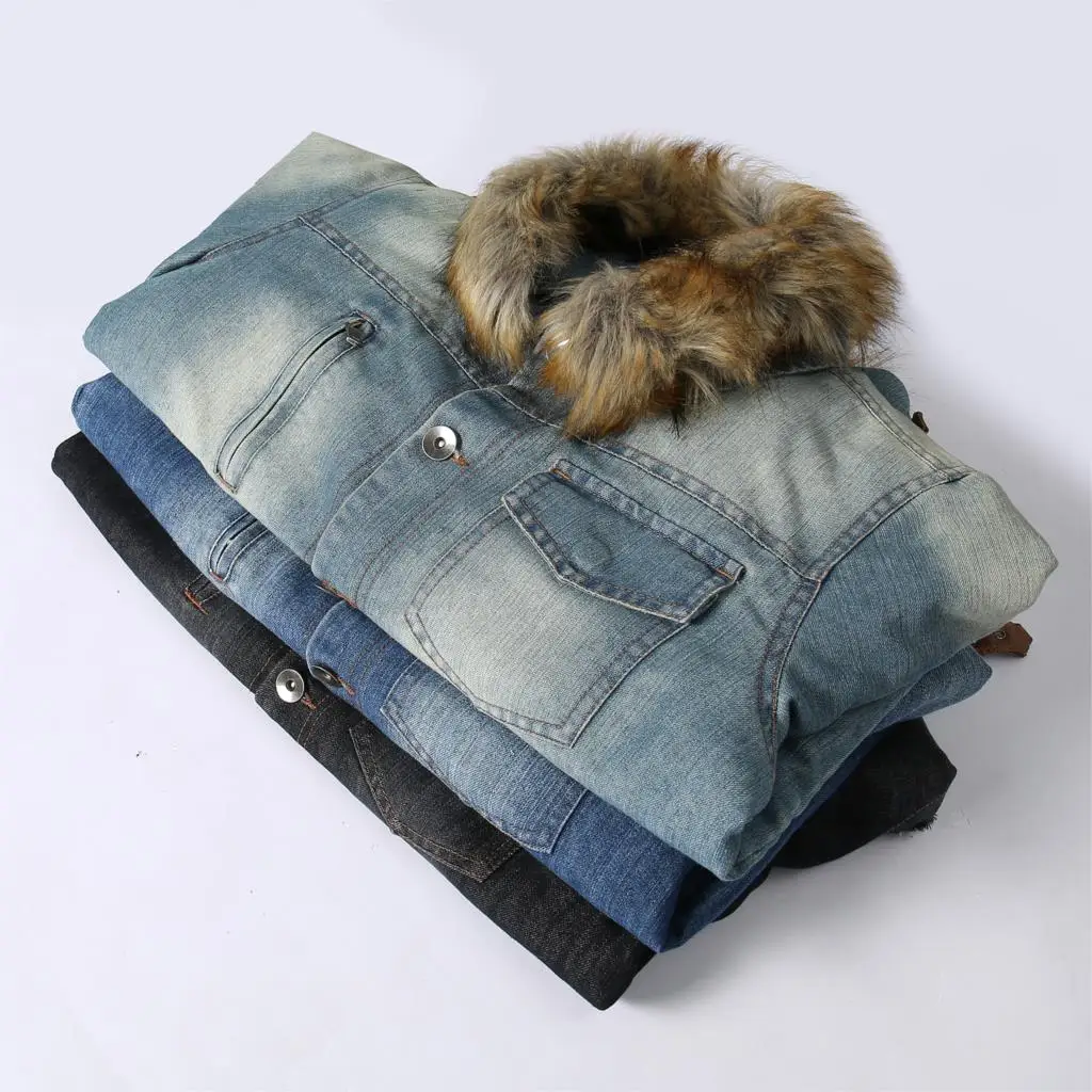 Laamei Мужская джинсовая куртка осень зима уличная Chaqueta размера плюс 6XL куртки пальто толстый теплый меховой воротник одежда жилет Homme