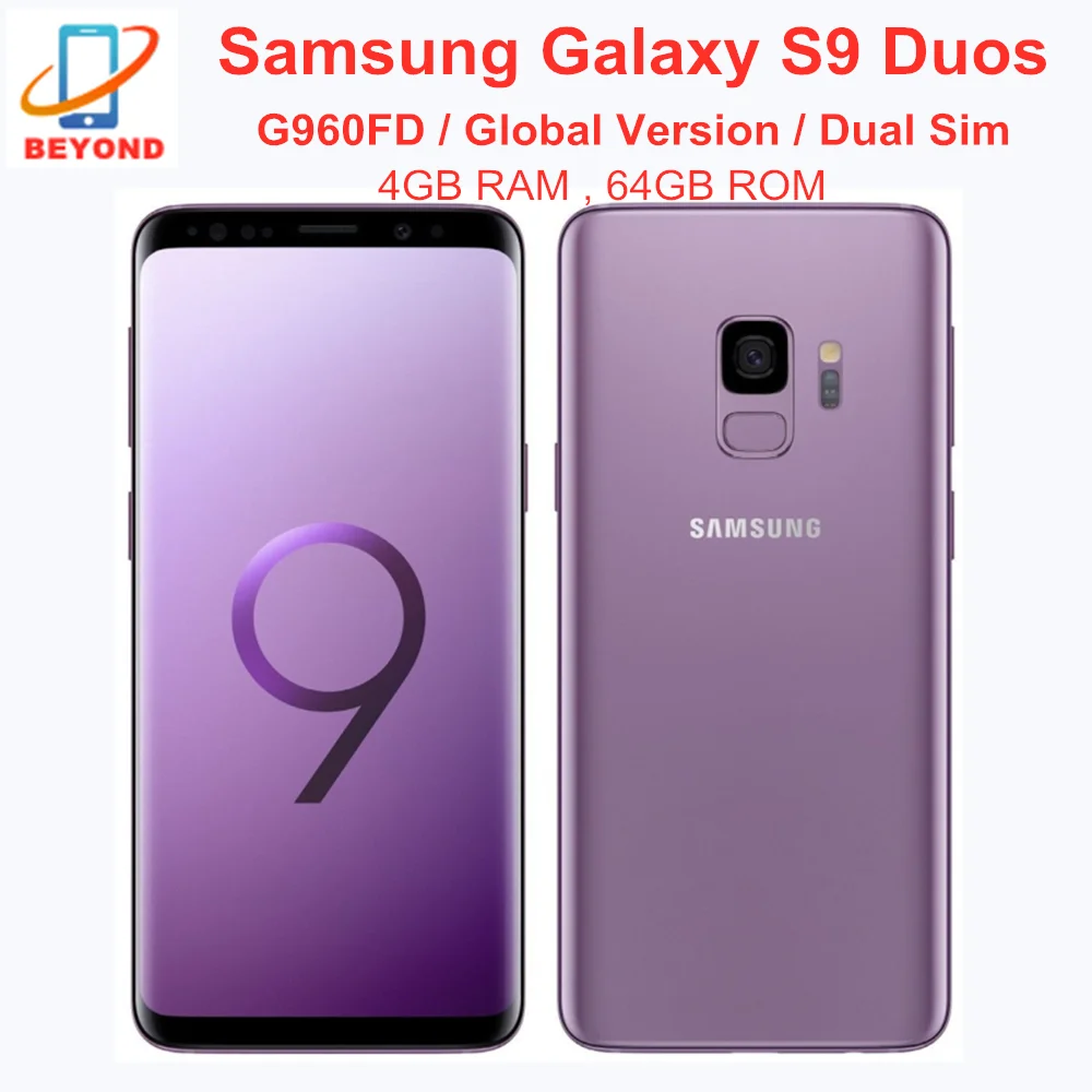 Samsung Galaxy S9 Duos G960FD 4GB RAM 64GB ROM Dual Sim Octa Core versión Global 5,8 NFC Original LTE Exynos del teléfono celular