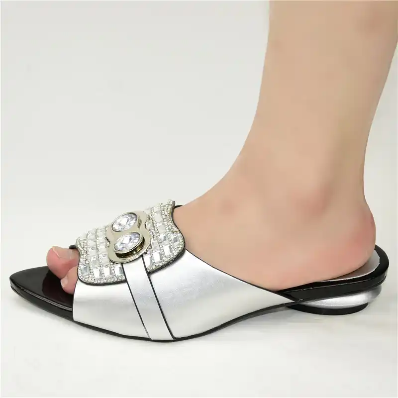 low heel slip on sandals