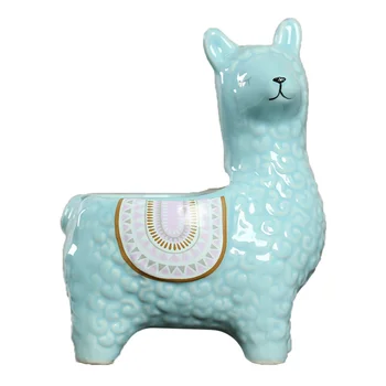 

1Pc Ceramic Succulent Planter Flower Pot Cartoon Alpaca Animal Flowerpot Camel Shape Bonsai Desktop Decoration (Random Color)