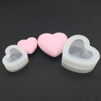 

Silicone Mold Mirror Heart Shape 3D Smooth Crafts DIY Jewelry Making Handmade Cake Fondant Epoxy Resin Molds Decoration Tool