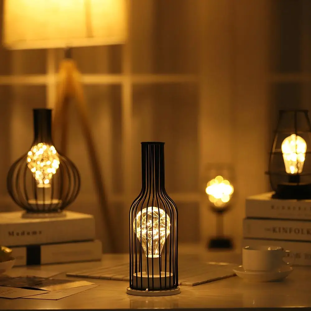 Ретро Железный арт настольная лампа креативный полый ночной Светильник для чтения дома гостиной