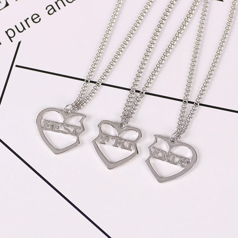 Pcs/Set Best Friends Necklace Heart Shaped Pendant BFF Necklaces