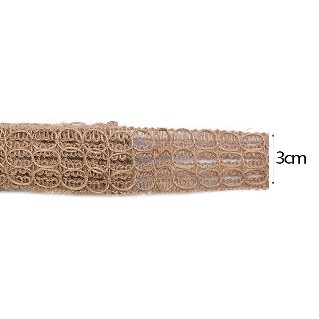 2M 3.5~5cm Width Natural Jute Burlap Roll Ribbon Vintage Hollow Weave Hemp Rope Wedding Party Gift Box Decor Supplies DIY Crafts B08