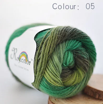 250g/lot Soft Rainbow wool For Knitting Yarn Hand-Knitted Hook Needle Wool  Yarn For Hand Knitting Thread gran Section stained - AliExpress