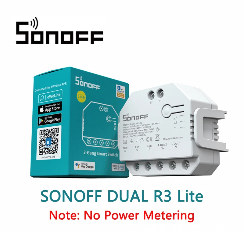 SONOFF DUAL R3 Lite 2 Gang Dual Relay Module DIY MINI Smart Switch EWeLink Wifi Smart Home Via Alexa Google Home Yandex Alice 