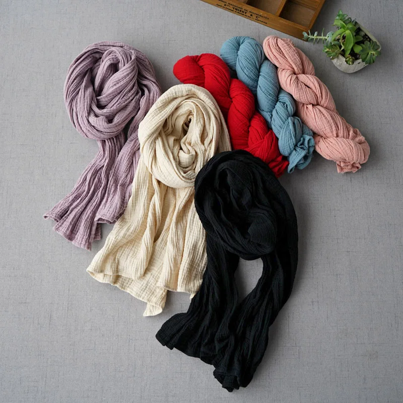 

Spring Autumn New Arrivals Women Mori Girls Vintage All-match Comfortable Soft Cotton Scarves 6 Colors