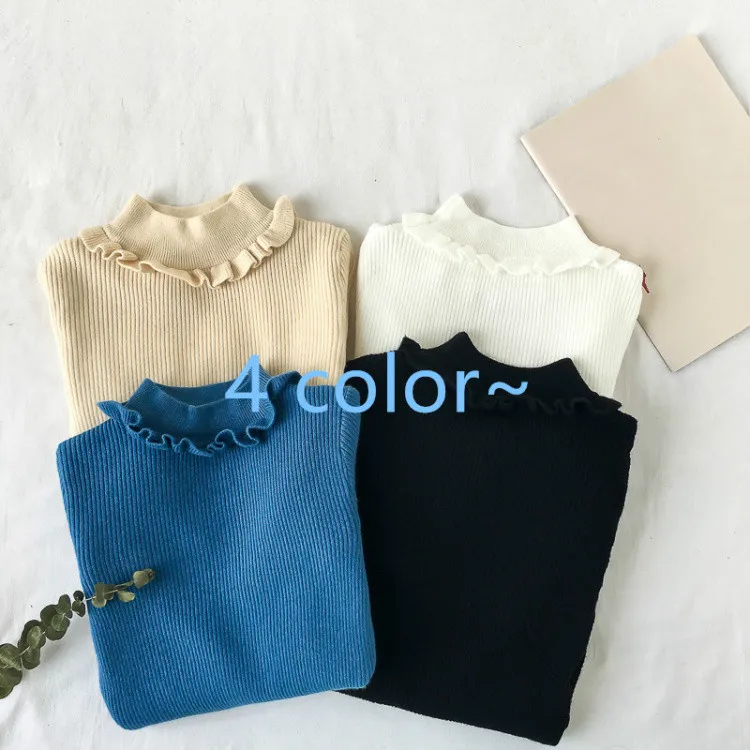Neploe Pull Femme осень-зима Нижняя трикотажная одежда с длинным рукавом, круглый вырез, ВЯЗАННЫЙ ПУЛОВЕР с оборками Сладкий Для женщин свитера 54174
