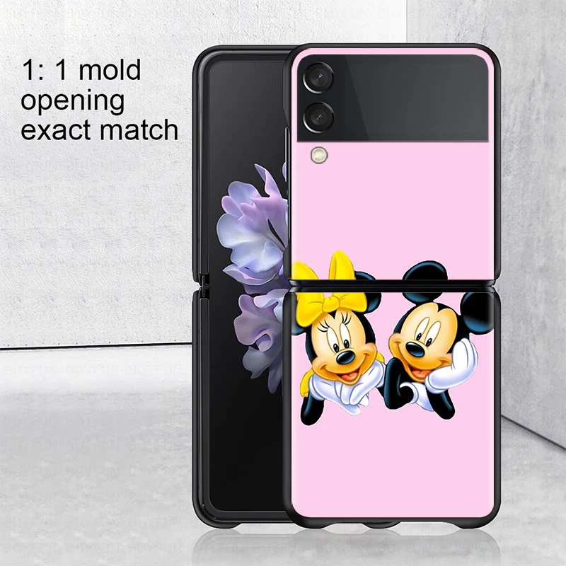 samsung galaxy z flip3 phone case Shockproof Hard Fashion New Mobile Cover Cute Love Disney Mickey Mouse For Samsung Galaxy Z Flip 3 5G Black Fundas Phone Case samsung galaxy flip3 case