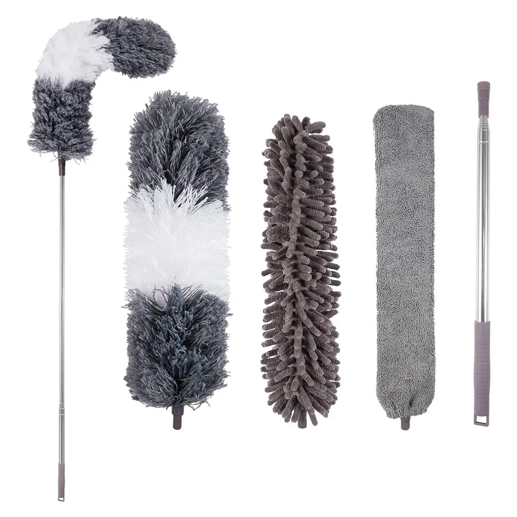4pcs Electrostatic Portability Duster Feather Duster Retractable Duster