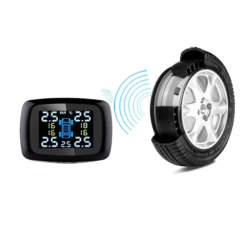 ЖК-система контроля давления в шинах прикуриватель TPMS+ 4 датчика