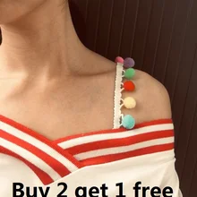 Маленький цветочный кружевной симпатичный помпон на бретельках для бюстгальтера с помпонами, сменные ремни Normall, Женские аксессуары для интимного бюстгальтера, декоративные