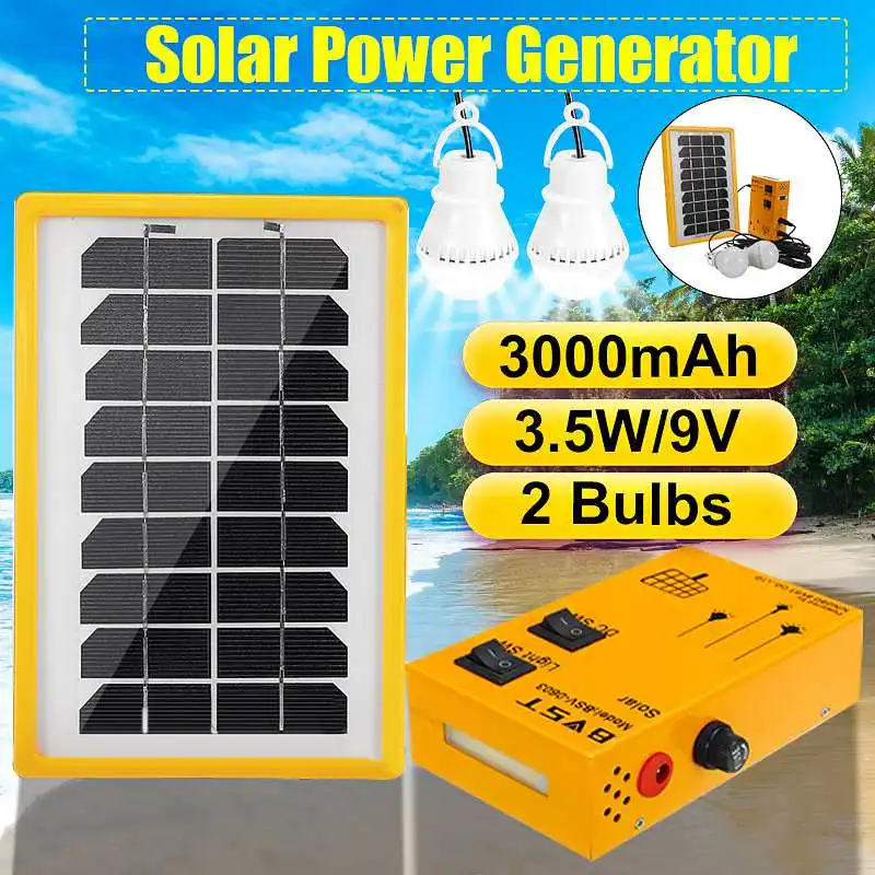 

Solar Power Panel Generator Outdoor Power Mini DC 9V Solar Panel Home System Charging LED Lighting System