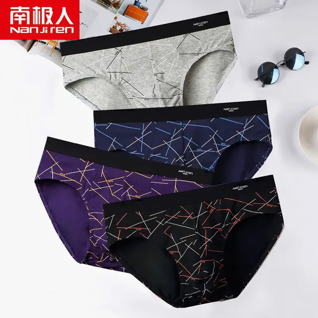 4Pcs/Lot New Men Briefs Cotton Underwear Men's Panties Underpants Male Comfortable Panties Sexy Men Shorts Man Bikini Briefs Hot Beige