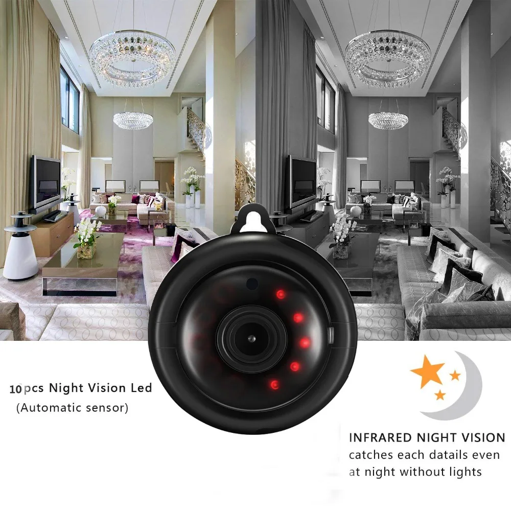 HD 720P беспроводная мини Wi-Fi с ночным видением, умный дом, ip-камера видеонаблюдения, Onvif монитор, детский монитор, видеокамера