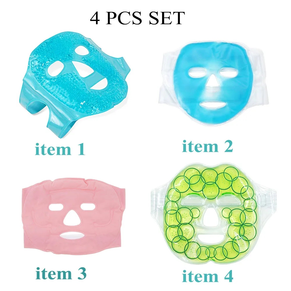 Прямая поставка ледяной гель маска для лица горячая холодная терапия маска для сна от головной боли, темных кругов, уход за кожей лица инструмент - Цвет: ITEM 1234 SET