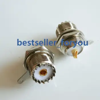 

5X Connector UHF Female SO239 SO-239 Jack Bulkhead Solder Panel Mount Straight New