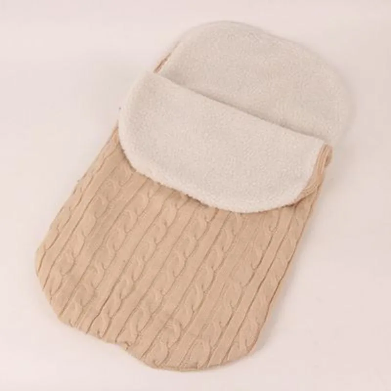 

Newborn Baby Knit Crochet Fleece Warm Swaddle Bedding Blankt Sleeping Bag