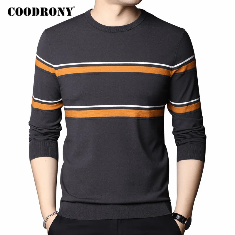 

COODRONY Brand Sweater Men Streetwear Fashion Striped Pull Homme 2020 Autumn Winter New Arrival Soft Knitwear Pullover Men C1100