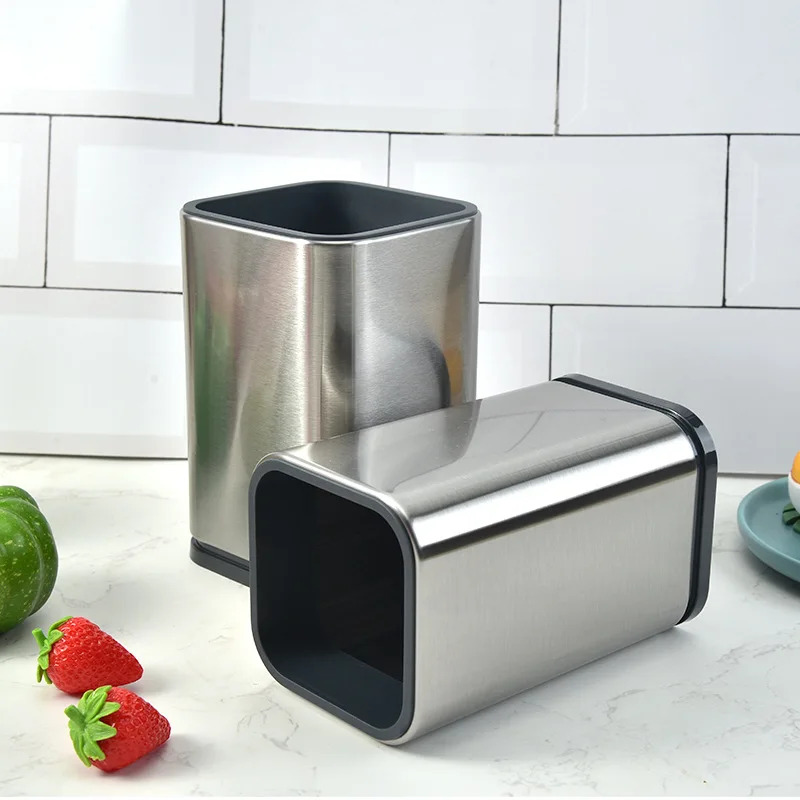 

304 Stainless Steel Kitchen Storage Barrel Kitchenware Storage Barrel Kitchen Utensils Storage Rack kitchen