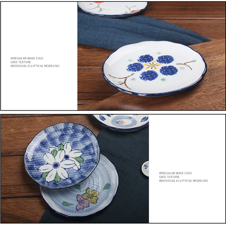 В японском стиле, для ресторана, бытовая тарелка, керамическая тарелка, тарелка для закусок, торта, тарелка для конфет, круглая тарелка, дисковая посуда