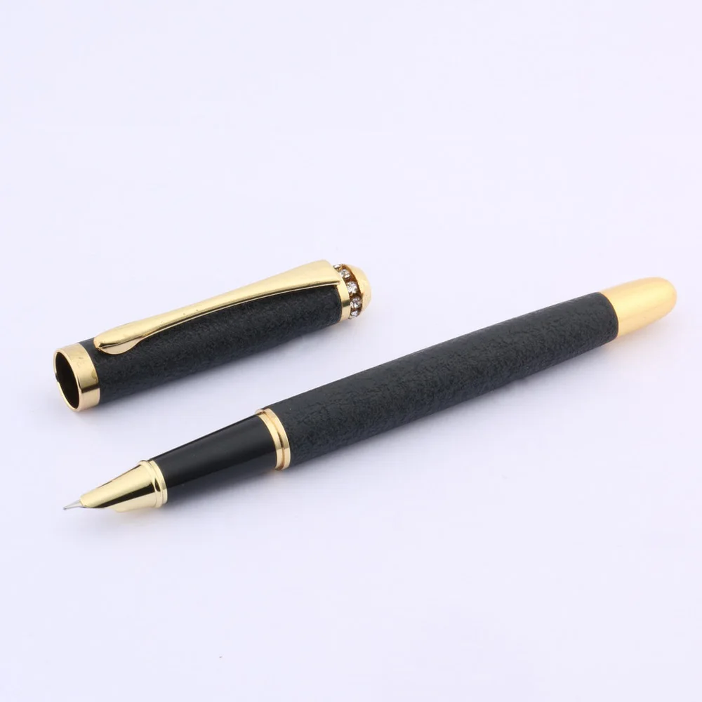 

metal gift office crystal diamond head Extra fine MATTE BLACK Fountain Pen