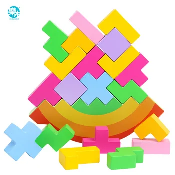 

For Baby Toy Wooden Block Balance Tetris Chopping Blocks Table Game Baby Brain Development Educational Toys as Gifts