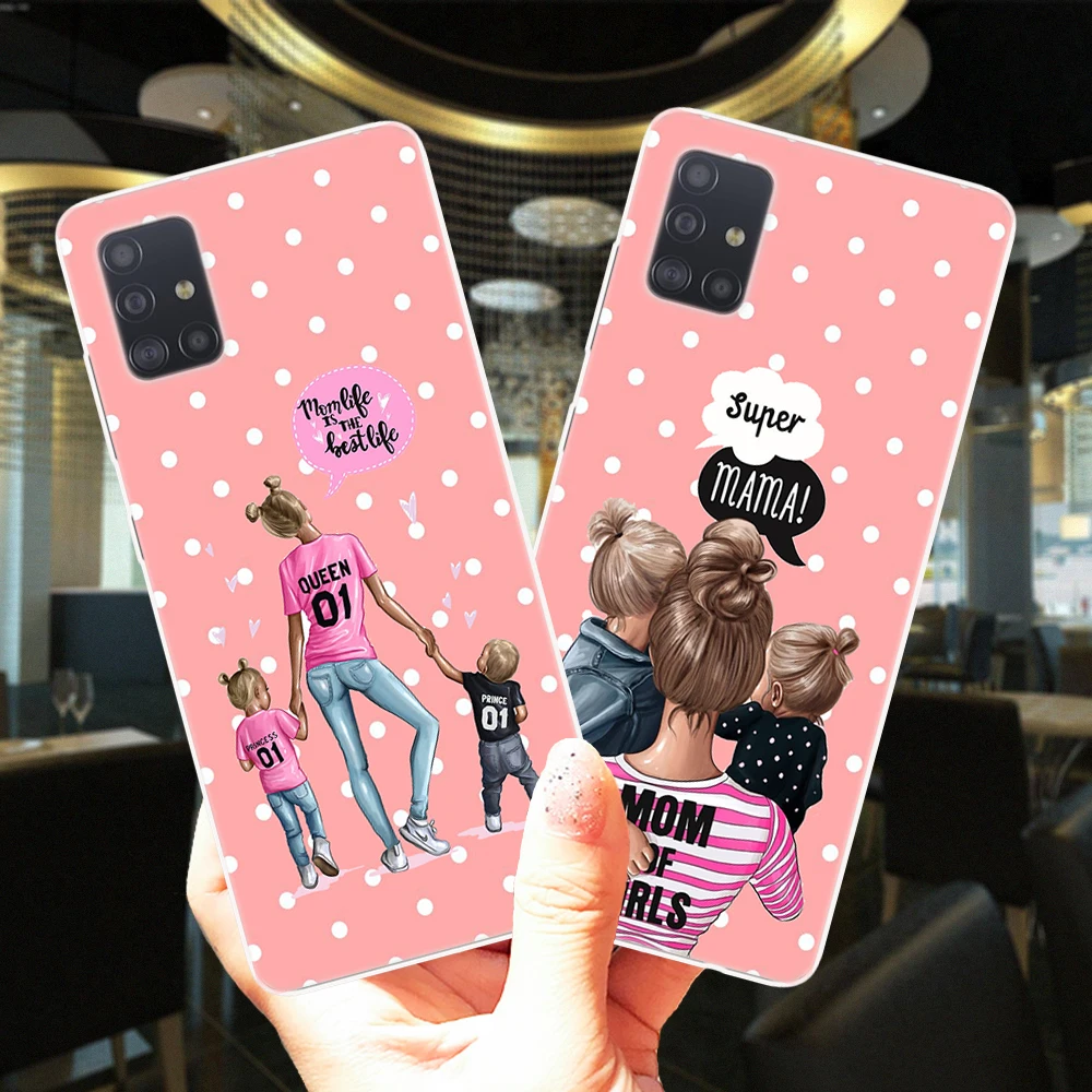 Мягкий силиконовый чехол Super Mama Girl Mom Boy Baby для Samsung A51 A71 A01 A10 A11 A21S A30 A31 A40 A41 A50 A60 A70 A30S