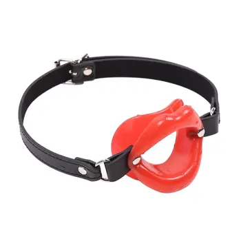 Adult Games PU Leather Rubber Lips O Ring Open Mouth Oral Sex Gag BDSM Fetish Bondage Restraints Erotic Toys For Couples 4