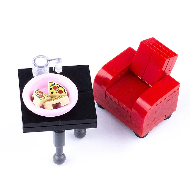 MOC Mini City House Building Block Christmas Tree Figures Soft Pool Table Accessories Bricks Toys for Children Friends Xmas Gift 2