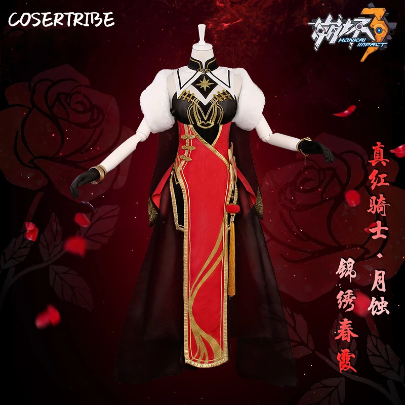 

Anime Honkai Impact 3 Murata Himeko Red Knight Eclipse Uniform Cheongsam Cosplay Costume Women Halloween Carnival Free Shipping.