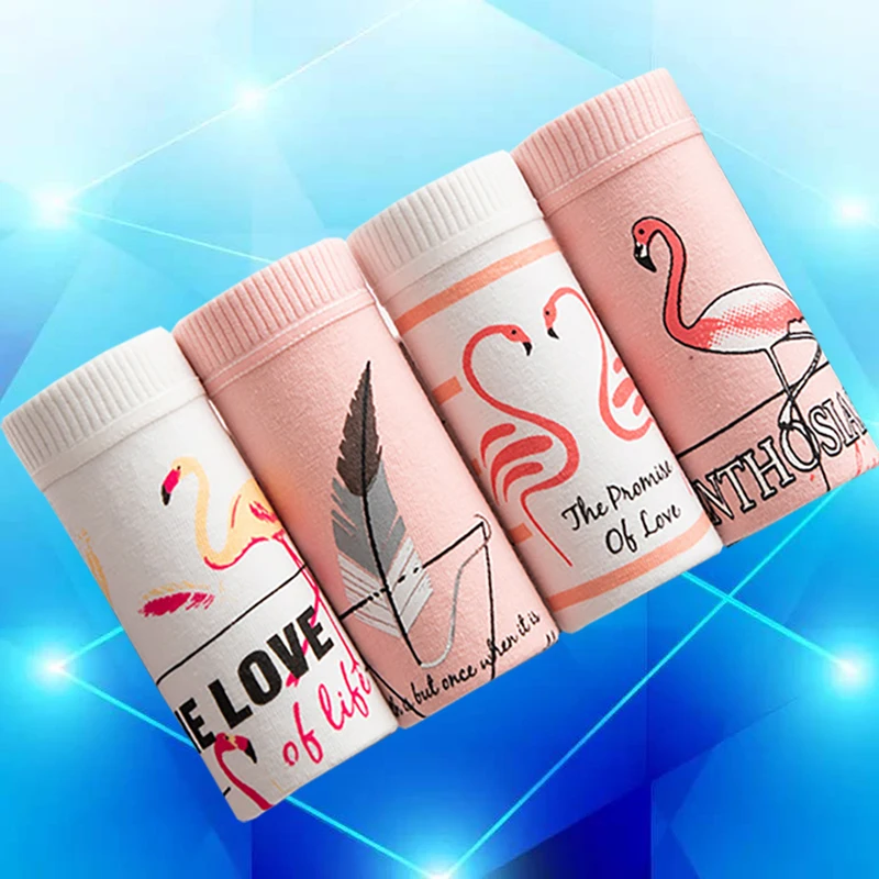 

4pcs/lot Cute Cartoon Panties Women Cotton Breathable Briefs Girl Sexy Fashion Comfortable Underpants