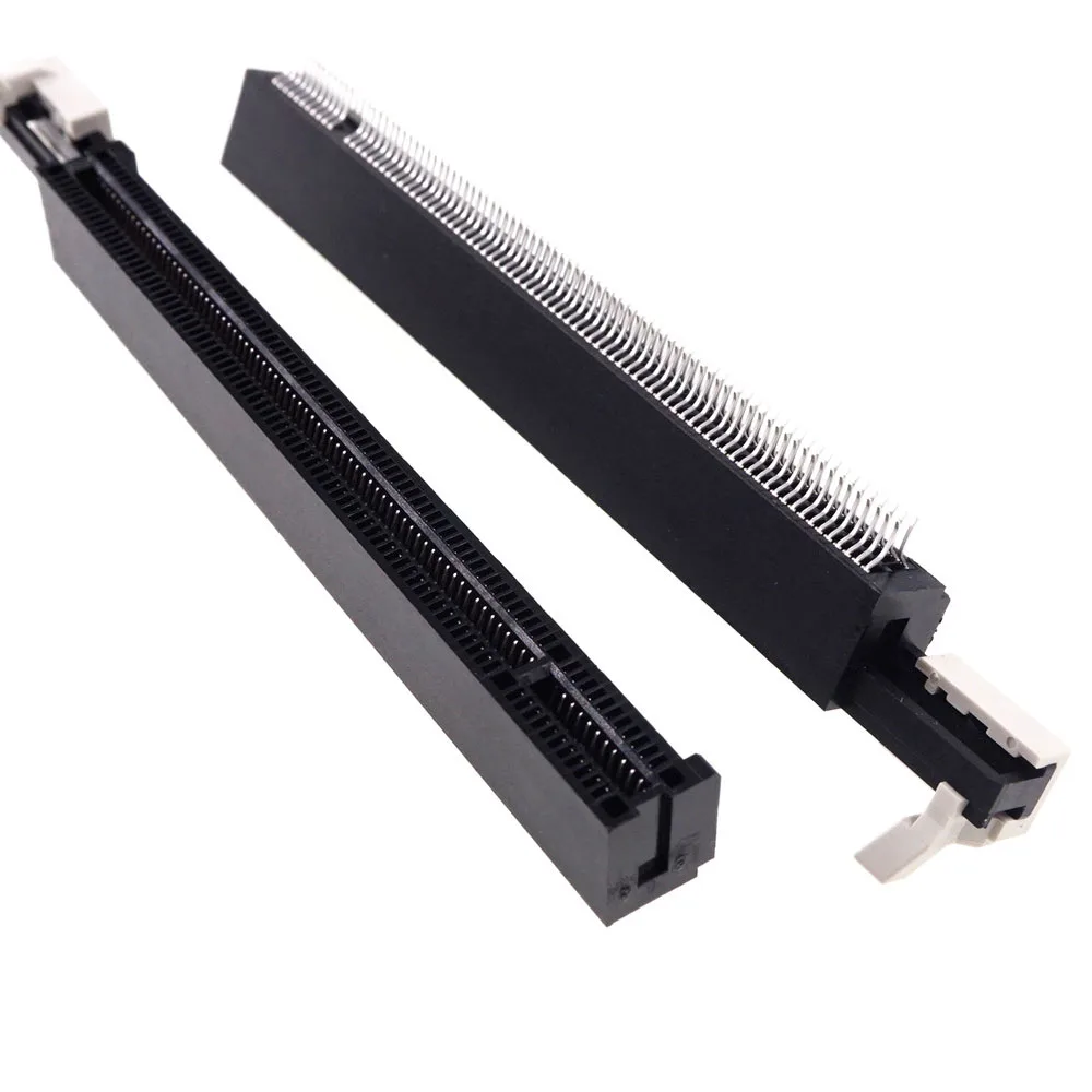 2 pcs PCI Express 16x Socket GPU Slot PCIe x16 164 Pin Straddle Mount PCB Slide Lock Female Vertical Dual Row PCI-164P afbeelding