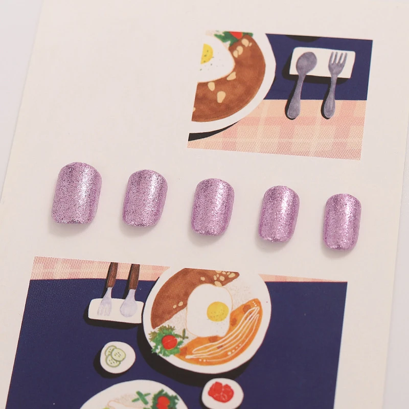 

1 set/24 pcs False Nails Tips Spring Onion Powder french Fashion Removable Patch Pure Color Nail Chip For Fake Nails Extension