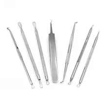 7 шт./компл. инструмент для удаления угрей Комплект Уход за кожей лица Уход за кожей Угри игла для чистки лица набор по уходу за кожей, 7 шт. пряди для наращивания Пинцет для удаления прыщей комплект