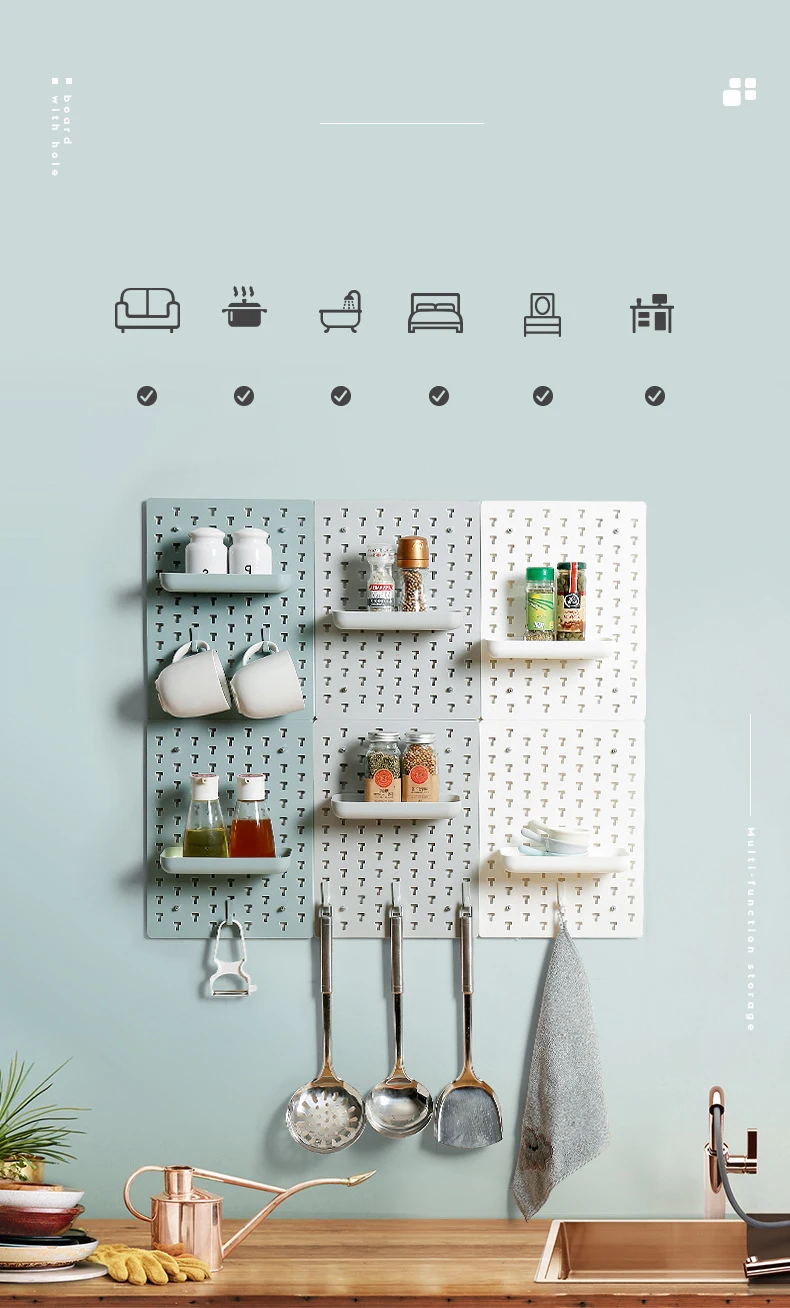 2020 Magic Union Wall Mounted Kitchen Hook Storage Rack Simple