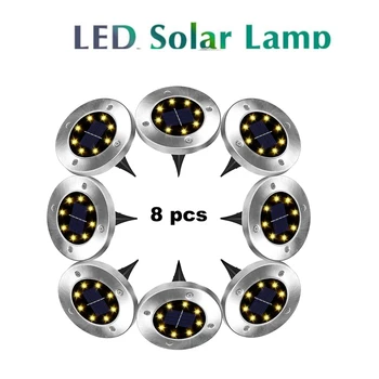 

4-8pcs 8 LED Solar Power Buried Light Ground Lamp Outdoor Path Way Garden Decking Underground Lamps Dropshipping smart