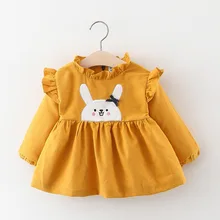 Детская одежда; ; зимнее бархатное платье с принтом кролика